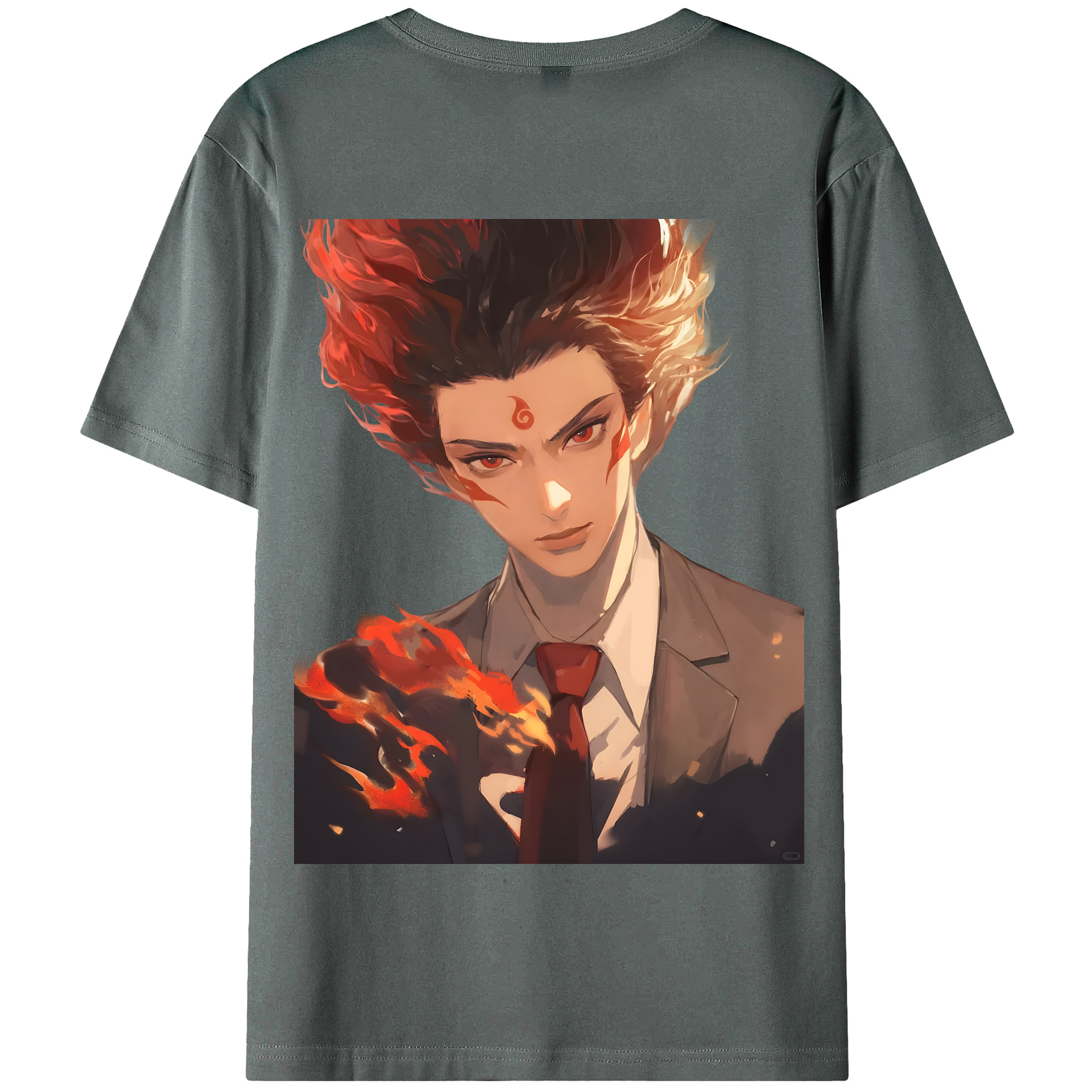 （画像用） Ne Zha 2 ナタ 魔童の大暴れ 綿100％半袖Tシャツ（背面プリント）
